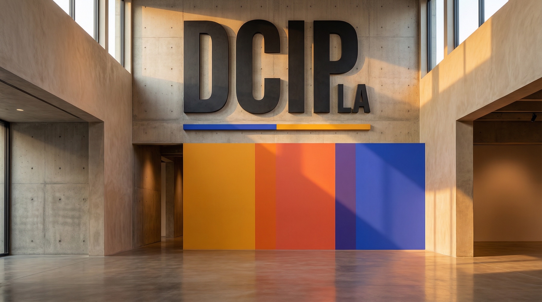 Colour-led spatial brand identity in a modern interior